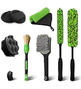 YeewayVeh 8PCS Wheel Brush Kit, Bendable Wheel Rim Cleaner Brush for All Wheel Spokes, Wheel Clea...