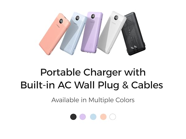 portable charger with built in cable