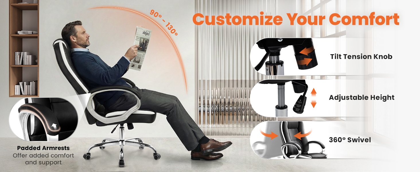 High quality leather, Padded armrests, Pocket spring seat