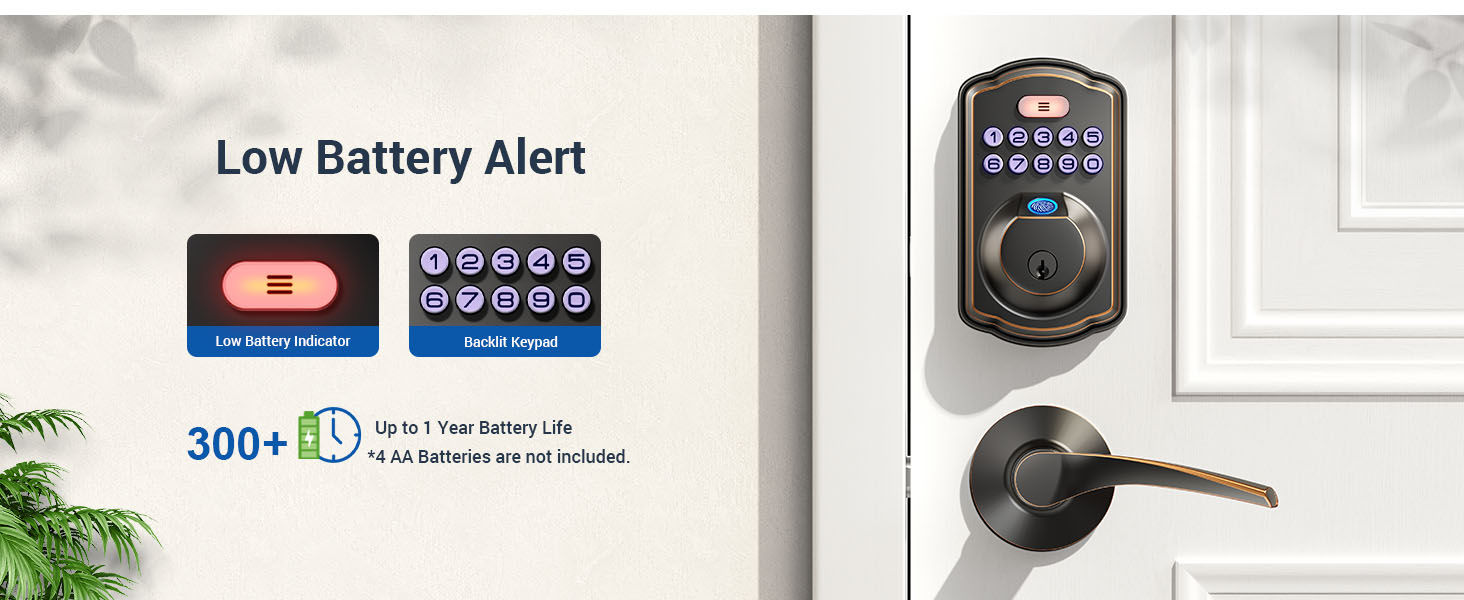 Low Battery Alert-Red light flashes when battery drops below 15%