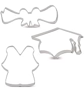LILIAO Graduation Cookie Cutter Set - 3 Piece - Diploma, Graduation Cap and Graduation Gown Biscu...