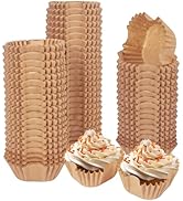 qiqee 500pcs Natural Square Cupcake Liners Muffin Linner No Smell, Food Grade Brown Baking Cups(S...