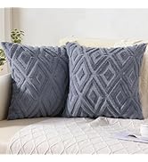 Pallene Soft Faux Fur Throw Pillow covers 18x18 - Plush Short Wool Velvet Decorative Pillow cover...