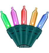 MULTI-SPARKING Outdoor String Lights Christmas 120V UL Certified 2Pack 35.3Ft 100LED Connectable ...