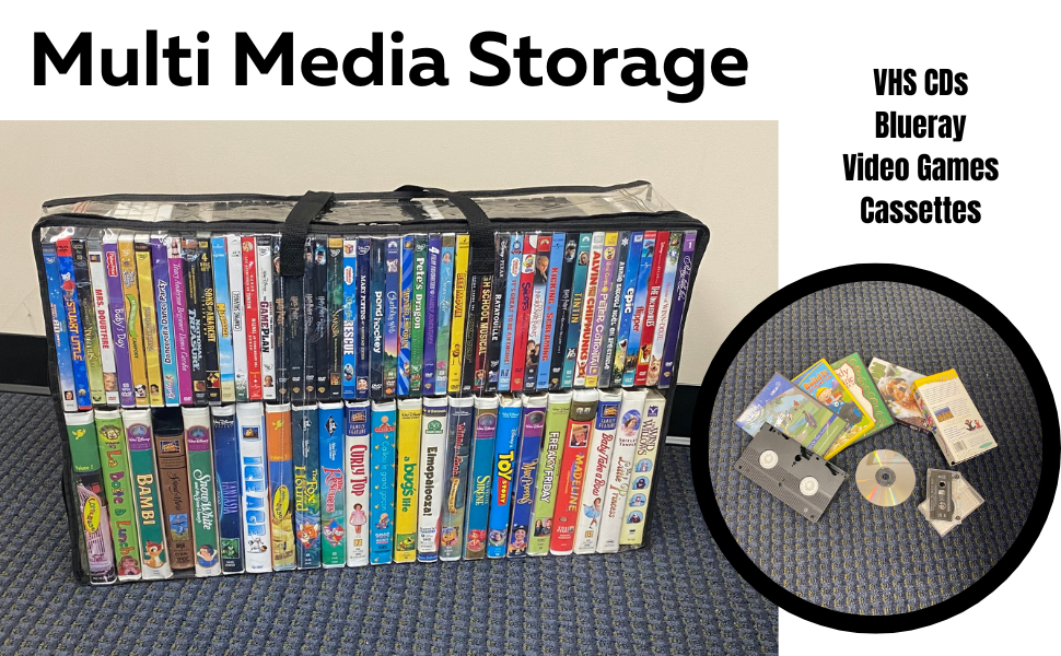 VHS media music movie storage bag cd video games controller storage