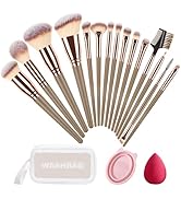 LTIYV Beauty makeup brushes set, 15-Piece Collection with Foundation, Eyeshadow, Eyebrow Brushes,...