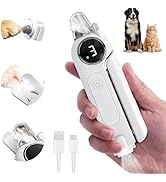 2-in-1 Dog Nail Clippers & Grinder with Light, Quiet Electric Pet Nail Trimmer for Large Medium S...