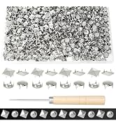 Dfqsofd 1000Pcs Square Pyramid Studs and Round Dome Studs for Clothing | 10mm Studs Kit for Craft...