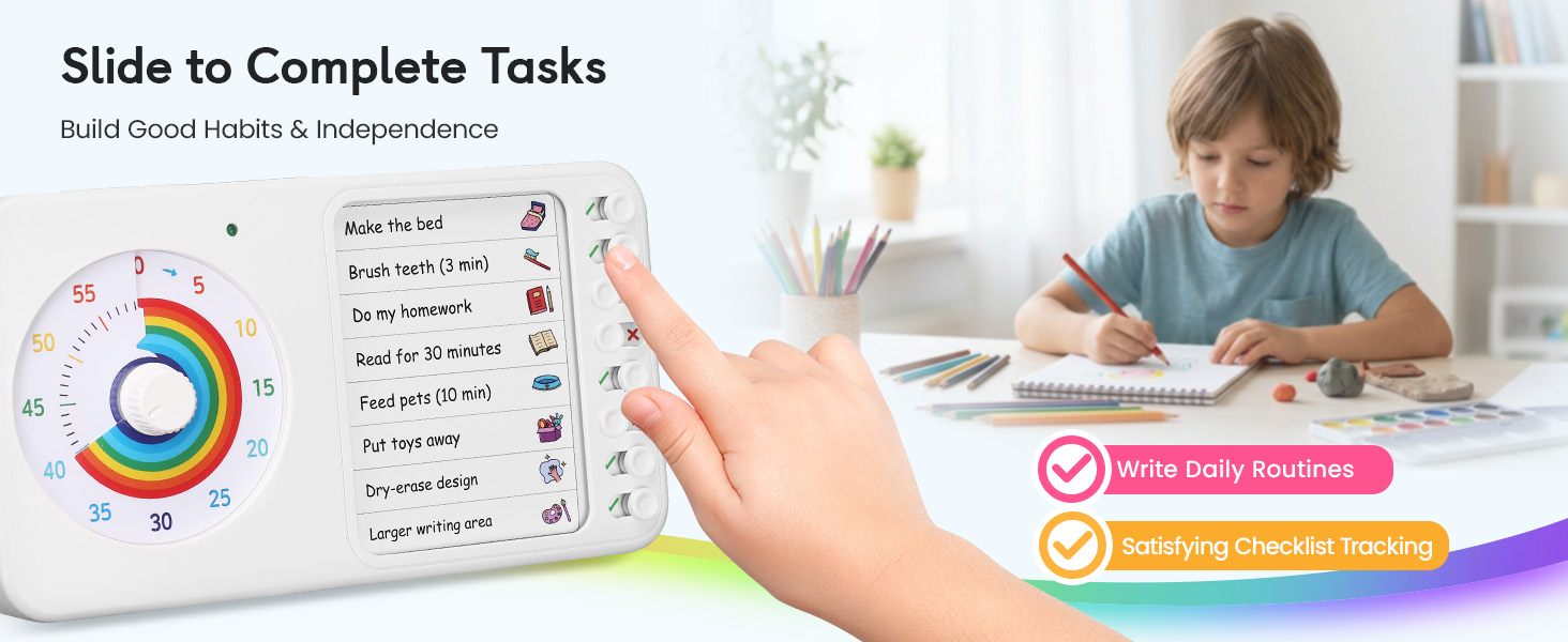 2 in 1 visual timer task board adhd autism dry erase chore chart visual schedule kids adults