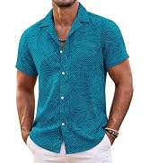 COOFANDY Mens Hawaiian Shirt Short Sleeve Floral Button Down Shirts Tropical Summer Beach Shirts ...