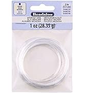 Beadalon Carbon Steel Memory Wire, Round, Medium Bracelet, Silver Plated, 1 oz, Approx. 73 coils