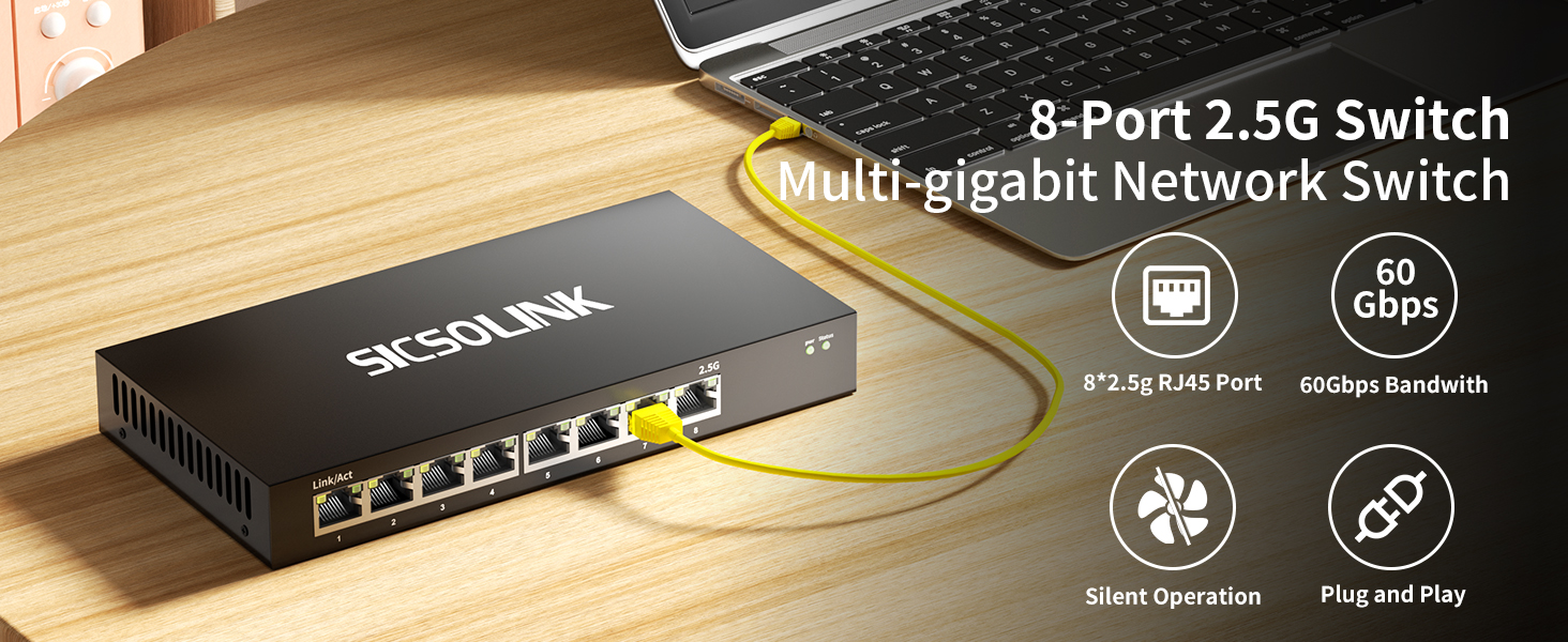 8 port 2.5g RJ45 switch