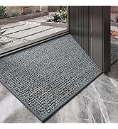 QiCaiJia Front Door Mat Indoor Entrance 17"x30", Low-Profile Non Slip Inside Doormat for Entryway...