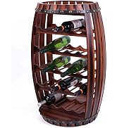 Vintiquewise Rustic Barrel Shaped Wooden Wine Rack for 23 Bottles