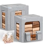 Cashmere Sweater Storage Bags with Natural Cedar Balls, Sturdy Steel Frame, Breathable Cotton-Lin...