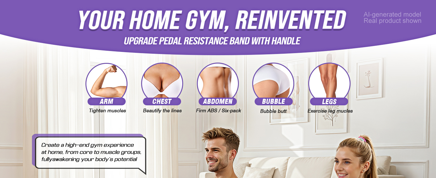 pedal resistance band with handle