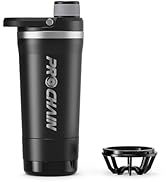 PROCHAIN Insulated Stainless Steel Shaker Bottle, Metal Shaker Cup for Protein Shakes with Storag...