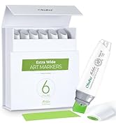 Ohuhu Alcohol Markers Extra Wide Broad Tip - Refillable Ink- 6 Colors of Halcyon Oasis - 1-19mm N...