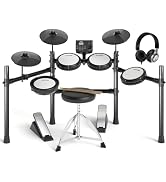 AODSK Electric Drum Set with Quiet Mesh Pads,Electronic Drum for Beginner,USB MIDI,Throne,Headpho...