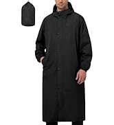 UIQUR Men's Rain Jacket Lightweight Long Raincoat Hood Rain Poncho Waterproof Windbreaker Cycling...