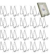DAJAVE 20 Pack 6 Inch Plate Stands for Display, Metal Picture Stand Frame Holder, Black Plate Hol...