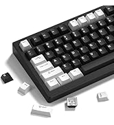 Womier Keycaps, Custom PBT Doubleshot Keycaps 60 65 75 100 Percent, Cherry Profile Retro Keycaps,...