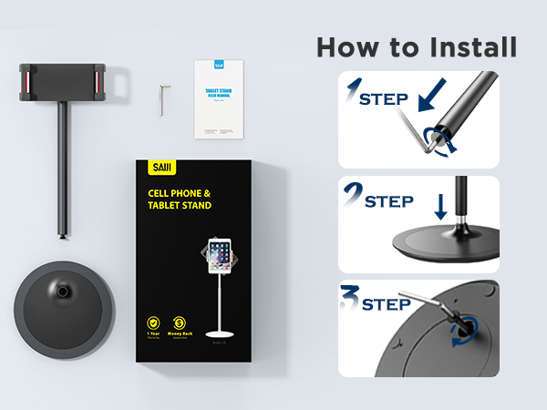 SAIJI iPad stand is perfect to use as Free-your-Hands tablet stand in the office, home, school