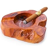 Wooden Cigar Ashtrays for Cigar Lovers Unique Ashtray with Two Grooves Great Gift for Men Great D...