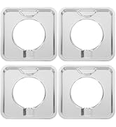 Mikikit 4pcs Square Gas Range Drip Pan Heavy Duty Drip Pan Stainless Steel Square Gas Stove Drip ...