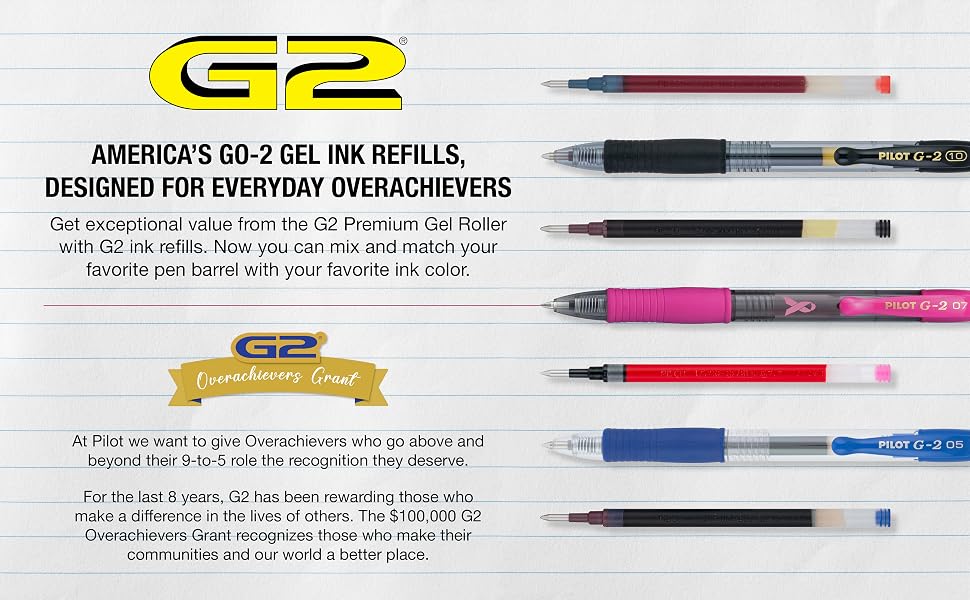 America's Go-2 Gel Ink Refills, Designed for Everyday Overachievers