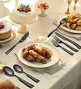 flatware set with serving utensil set