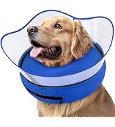 Supet Raised Inflatable Dog Cone Collar to Stop Licking, Soft Dog Cone Alternative After Surgery,...