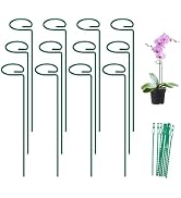 FEED GARDEN 16 Inch 12 Pack Plant Support Stakes, Metal Garden Flower Stakes and Supports for Out...