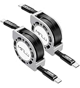 Retractable USB C to USB C Cable(4 Ft, 2Pack),100W USBC 5A Fast Charging Cord, USB Type C Charger...