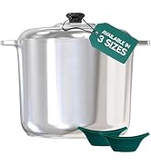 MAGNAWARE 18 Quart Cast Aluminum Large Stock Pot with Lid - Durable & Lightweight Soup Pot with E...