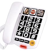 Awishwell Big Button Phone for Seniors, Corded Landline Phones for Seniors with 2 One-Touch Diali...