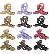 12 Pcs Matte Small Hair Clips Mini Hair Clips for Women and Girls Plastic Small Claw Clips for Th...