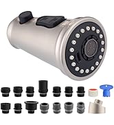Pull Down Kitchen Faucet Head Replacement, 3-Function Kitchen Sink Faucet Head Sprayer Head Nozzl...