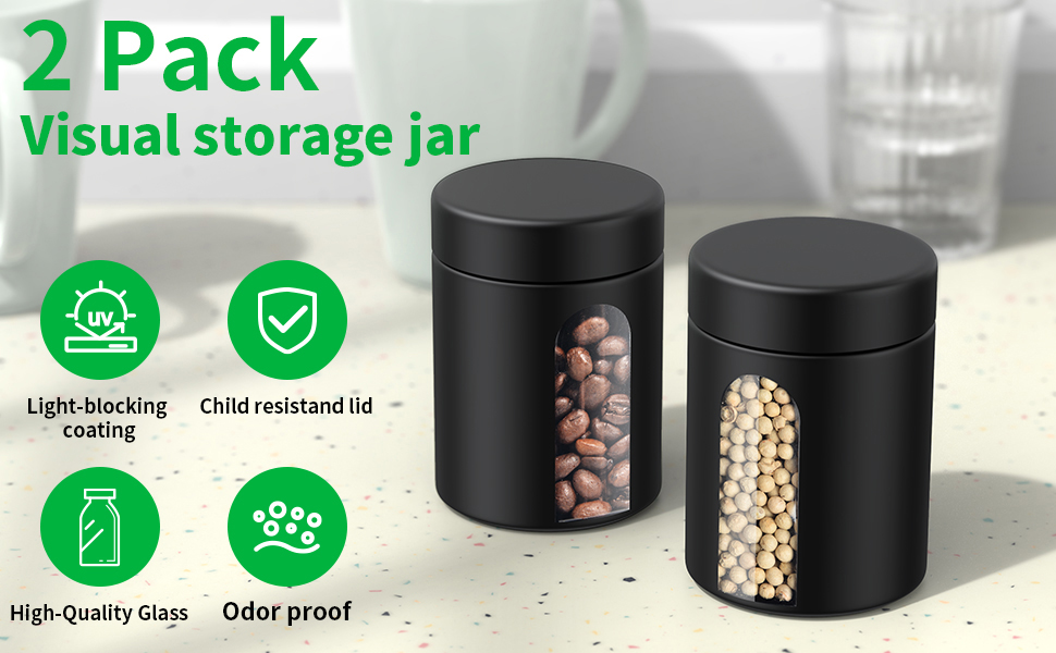 2 pack glass jar