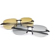 2 Pairs Rimless Bifocal Reading Glasses UV400 Protection Sunglasses Readers for Men and Women Cla...