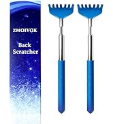 ZMOIVOK 2 Pack Back scratchers Set,Rubber Handles and Stainless Scratch Heads Back Scratcher Exte...