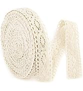 IDONGCAI 20 Yards Vintage Cotton Crochet Lace Trim, 0.9" Wide Beige Scalloped Lace Ribbon for Sew...