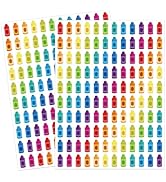 JarThenaAMCS 2400Pcs Back to School Mini Sticker Small Crayon Paper Decals Colorful Self-Adhesive...