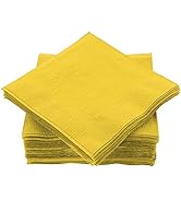 Cocktail Napkins Disposable, Yellow Beverage Napkins Soft and Absorbent Paper Napkins for Dinner,...