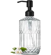 JASAI 18Oz Glass Soap Dispenser with Black Rust Proof Pump, Refillable Kitchen soap Dispenser Thi...