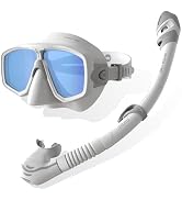 WATERTIME Snorkeling Gear for Adults, Dry Top Snorkel Set with Anti-Fog Panoramic Diving Mask & W...