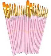 BOSOBO Paint Brushes Set, 2 Pack 20 Pcs Round Pointed Tip Nylon Hair Artist Acrylic Paint Brushes...