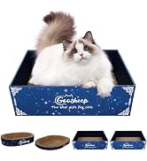 Goosheep 4PSC Cat Scratcher Cardboard 4-in1 Scratching Board for Indoor Cats Oval Corrugated Card...