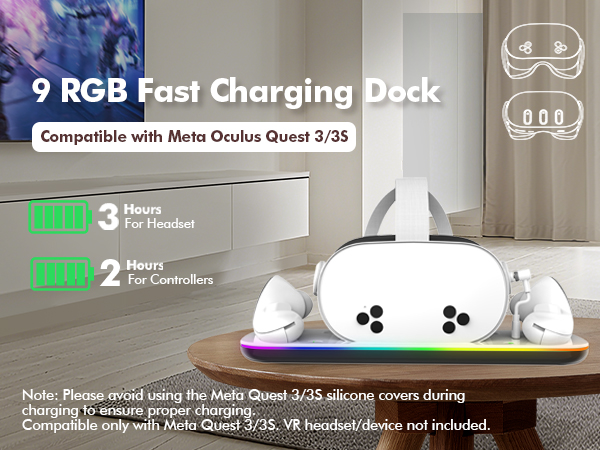 Charging Dock Compatible with Meta Oculus Quest 3/3S