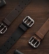 CHAOREN Work Belts for Men Heavy Duty - 1.5" Full Grain Leather Belt Casual - Fully Adjustable, D...